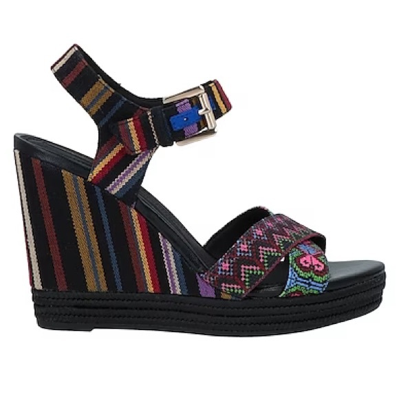 Geox Respira Janira Multicolor Crisscross Wedge Platform Sandals - 9 - Picture 2 of 16